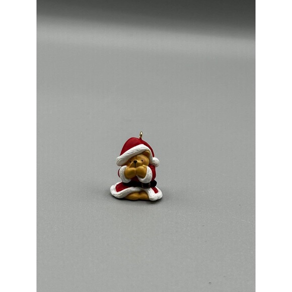 Hallmark Keepsake Miniature Ornament 2004 "Santa Wanna-Be" NIB Brown Bear - Picture 2 of 5